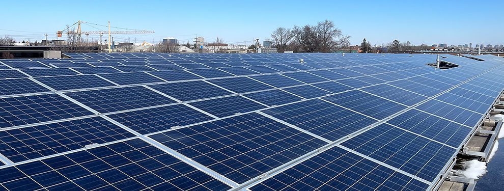 A rooftop solar array in the GTA, one of several clean energy acquisitions by Skyline Clean Energy Fund in 2022.